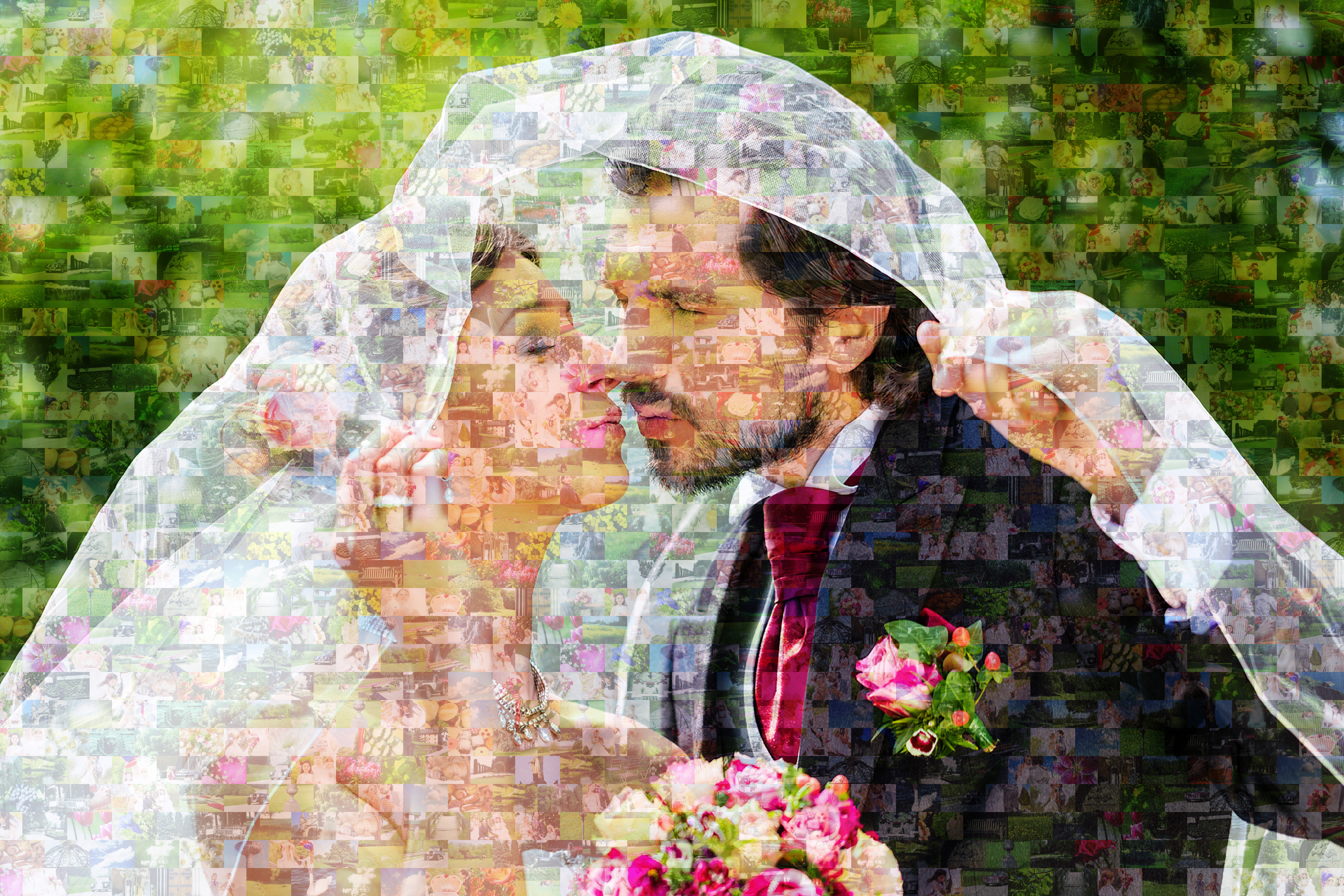 mosaico los novios